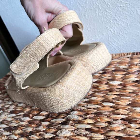 Loeffler Randall Blaise natural raffia platform dad sandal 9.5 adjustable - Picture 2 of 12